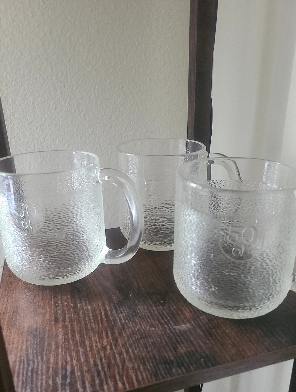 Set of 3 Krouvi Textured Glass Mug 50CL beer stein